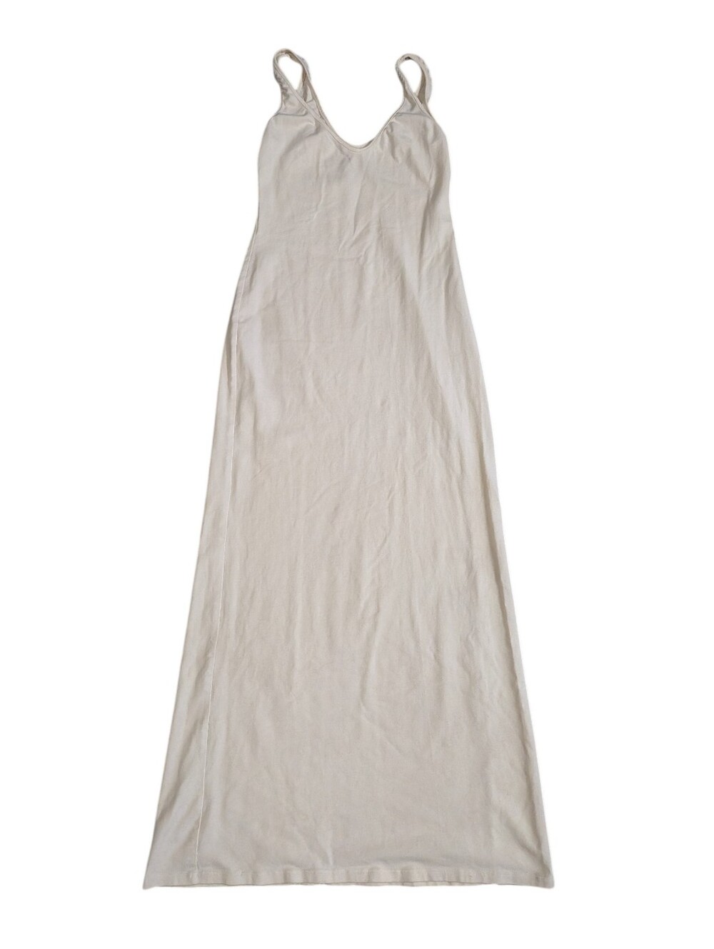 Reformation Organic Cotton Jersey Fitted Midi Bodycon Dress Size Small beige